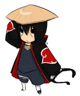 😟 7f71395c Itachi Naruto Anime, Ninja, Chibi, Chapéu, Akatsuki whatsapp sticker