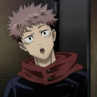 ✨ 4a412cd4 Yuji Itadori Jujutsu Kaisen Anime, Manga, Jujutsu Kaisen, Yuji Itadori, Geschokt, Reactie telegram sticker