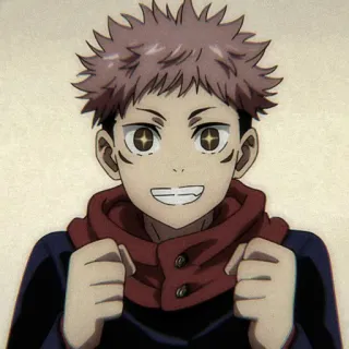 ✨ e6a38b91 Yuji Itadori Jujutsu Kaisen Anime, Jujutsu Kaisen, Yuji Itadori, Cartoon, Lachend telegram sticker