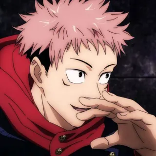 😏 13efa4c5 Yuji Itadori Jujutsu Kaisen 动漫, 漫画, 咒术回战, 虎杖悠仁, 粉色头发, 角色 telegram sticker