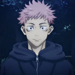 😶 1686f7d2 Yuji Itadori Jujutsu Kaisen 动漫, 咒术回战, 虎杖悠仁, 角色, 粉色头发 telegram sticker