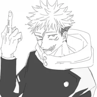 🖕 21acf910 中指, 冒犯手势, 动漫, 漫画, 角色 telegram sticker