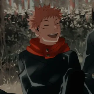 😆 5e461a7b Yuji Itadori Jujutsu Kaisen 动漫, 漫画, 咒术回战, 虎杖悠仁, 微笑, 快乐 telegram sticker