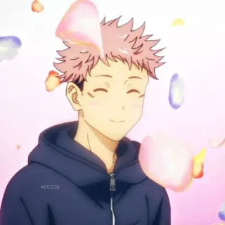 ☺️ 92ea26cf Yuji Itadori Jujutsu Kaisen 动漫, 咒术回战, 虎杖悠仁, 粉色头发, 角色, 可爱, 漫画 telegram sticker