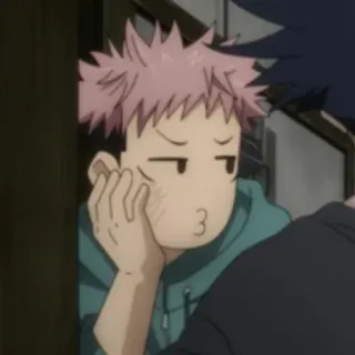 🍃 5602301b Yuji Itadori Jujutsu Kaisen Anime, Cartoon, Grappig, Schattig, Personage, Jujutsu Kaisen telegram sticker