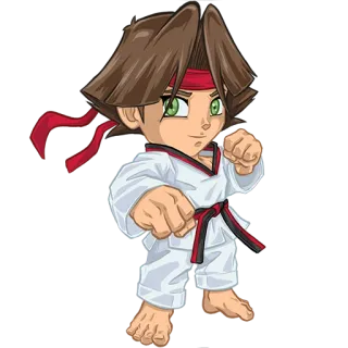 🤙 1af7f999 artes marciales, kárate, dibujos animados, luchador, chibi telegram sticker