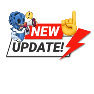 🆕 7e4c1fb2 NEW UPDATE! Actualización, Nuevo, Anuncio, Exclamación telegram sticker