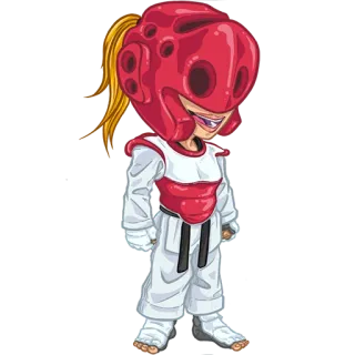 💁‍♀️ b6590231 Taekwondo, Artes marciales, Casco, Deporte, Dibujos animados telegram sticker
