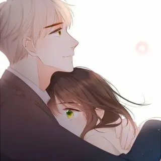 ❤️ 1b13c549 Cartoon, Illustration, Paar, Umarmung, Liebe, Anime telegram sticker