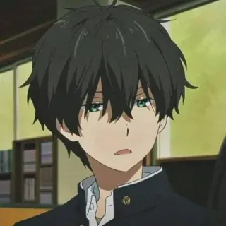 😃 848057d6 Anime, Junge, Charakter, Grüne Augen, Dunkle Haare telegram sticker