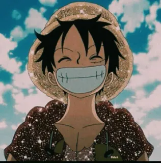 😁 b0056f29 Monkey D. Luffy One Piece Anime, One Piece, Ruffy, Cartoon, Charakter, Lächeln, Süß telegram sticker