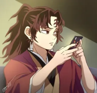 🤨 c09d1602 Yoriichi Tsugikuni Demon Slayer Anime, Demon Slayer, Yoriichi Tsugikuni, Charakter, Manga telegram sticker