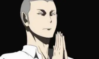 💀 f77b1538 Mann, beten, Figur, Anime telegram sticker