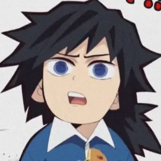 🌱 281a674b Giyu Tomioka Demon Slayer 动漫, 鬼灭之刃, 富冈义勇, Q版, 卡通 telegram sticker