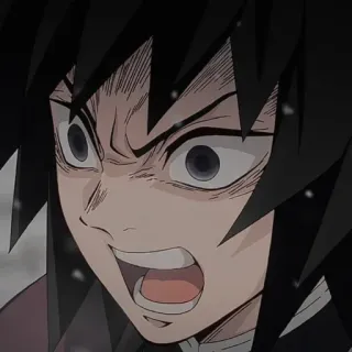 🚾 3fc30c21 Giyu Tomioka Demon Slayer 动漫, 鬼灭之刃, 富冈义勇, 漫画, 生气, 表情 telegram sticker