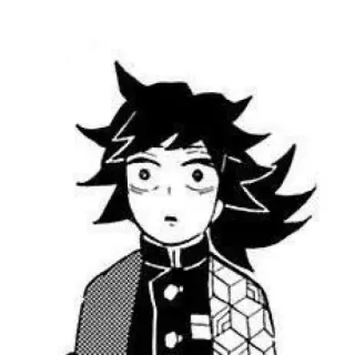 😥 4b9da149 Giyu Tomioka Demon Slayer 富冈义勇, 鬼灭之刃, 动漫, 漫画, 角色, 插画, 黑白 telegram sticker