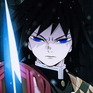 🚏 8afa148c Giyu Tomioka Demon Slayer 动漫, 鬼灭之刃, 富冈义勇, 剑, 角色 telegram sticker