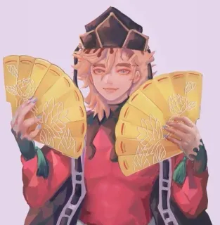 😒 97af4596 Doma Demon Slayer 动漫, 恶魔, 粉丝, 童磨, 鬼灭之刃, 鬼灭之刃 telegram sticker