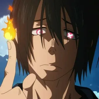 🎭 1e1327e1 Shinra Kusakabe Fire Force Anime, Feuer, Feuerwehrmann, Shonen, Dämon, Fantasy, Superkraft telegram sticker