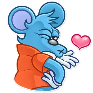 😘 d51358bf การ์ตูน, หนู, หัวใจ, ความรัก, จูบ telegram sticker