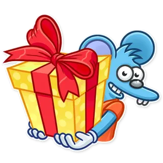 🎁 ec0b7668 หนู, ของขวัญ, ของขวัญ, ชีส, การ์ตูน, การเฉลิมฉลอง, มีความสุข telegram sticker