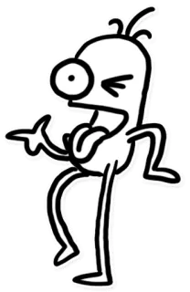 😜 56b2b5e6 cartoon, stick figure, character, funny, silly telegram sticker