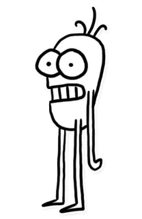 😬 75bf929e cartoon, character, illustration, creature telegram sticker