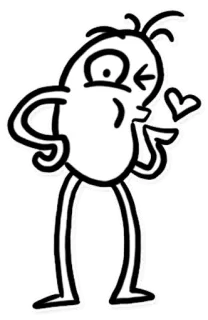 😘 be32a77d cartoon, character, love, kiss, heart, drawing telegram sticker