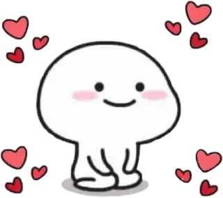 ❤️ 7272944c mignon, coeurs, amour, dessin animé, autocollant whatsapp sticker