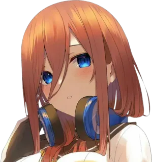 😊 43936267 Miku Nakano The Quintessential Quintuplets Аниме, Девушка, Наушники, Мику Накано, Пять невест telegram sticker