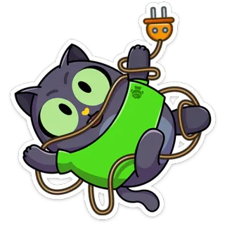 ⭐ 1ba03f92 猫, ステッカー, 電気, 可愛い, 漫画 telegram sticker