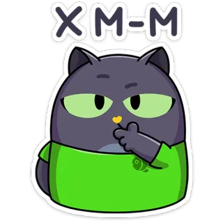 ⭐ 9d992506 XM-M 猫, かわいい, ステッカー, 漫画, XM-M, 動物, 緑 telegram sticker