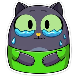 ⭐ da5c151f 猫, 泣く, 悲しい, 漫画, 涙, 絵文字 telegram sticker