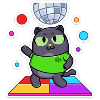 💃 b7bc6cf4 kucing, disko, menari, pesta, imut, stiker telegram sticker