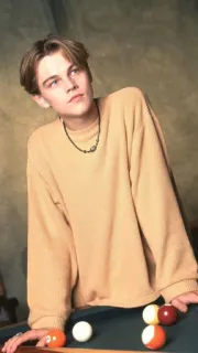 💔 44e233c3 Leonardo DiCaprio 레오나르도 디카프리오, 배우, 초상화, 당구대, 90년대, 젊은 telegram sticker