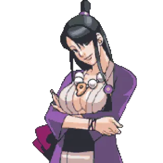 😇 30ad0463 Maya Fey Ace Attorney Nhân vật trò chơi điện tử, Phong cách anime, Maya Fey, Ace Attorney, Cô gái, Màu tím telegram sticker