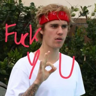 🖕 ce19120b Justin Bieber Fuck You 저스틴 비버, 엿 먹어, 유명인, 불쾌한, 무례한 telegram sticker