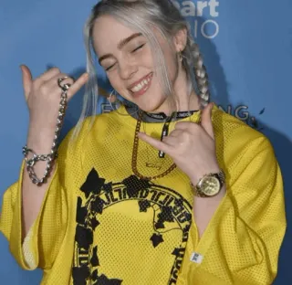 ✨ 3d9bb47d Billie Eilish Billie Eilish, piosenkarka, celebrytka, muzyka, pop, kobieta telegram sticker