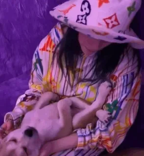 ✨ 4576ac5b osoba, kapelusz, pies, strój, styl, zwierzę telegram sticker