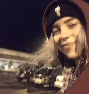 ✨ 7bb1d61f Billie Eilish celebryta, muzyka, piosenkarz, pop, osoba, kobieta, portret telegram sticker