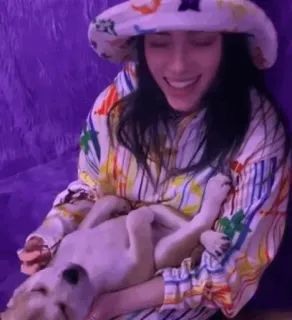 ✨ b27f0e4a osoba, pies, zwierzę, kapelusz, uśmiechnięty telegram sticker