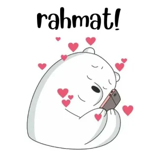 🐻‍❄️ d5ebe292 rahmat! beruang kutub, hati, telepon, imut, kartun, cinta, Rahmat telegram sticker
