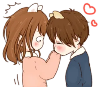 😳 4c79eed7 卡通, 情侣, 爱, 浪漫, 可爱, 卡哇伊 telegram sticker