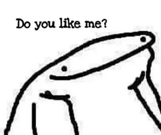 🥺 7c124cd7 Do you like me? question, cartoon, stick figure, meme telegram sticker