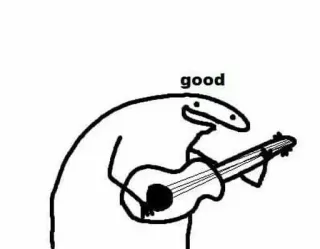 🤧 9e6e3a94 good florkofcows, guitar, good, cartoon, stick figure, music telegram sticker