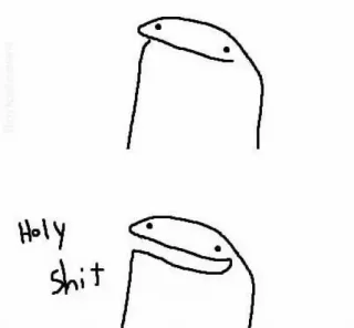 😱 ad7330e9 Holy shit cartoon, meme, offensive, swear word, holy shit telegram sticker