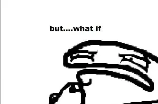 🥺 d09ea3b6 but....what if meme, drawing, cartoon, question, thinking telegram sticker