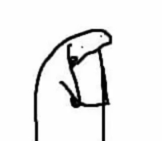 🤔 d4915fd6 stick figure, sad, cartoon telegram sticker