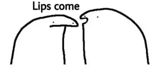 💋 dd0d4f3f Lips come meme, florkofcows, comic, stick figures, humor telegram sticker