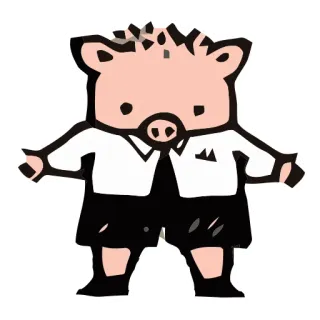 🐷 a40c3f7d 猪, 动物, 卡通, 角色, 插图, 绘画 whatsapp sticker